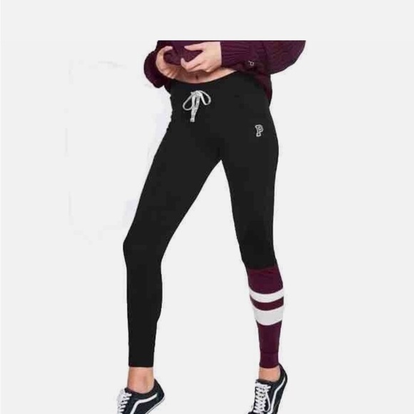 VS PINK Yoga Campus Legging size small Ruby & Black - Picture 2 of 7